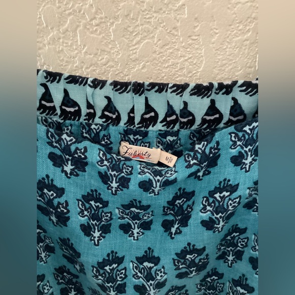 Faherty Gracie Blue Bali Bloom Linen Maxi Dress - Picture 6 of 8